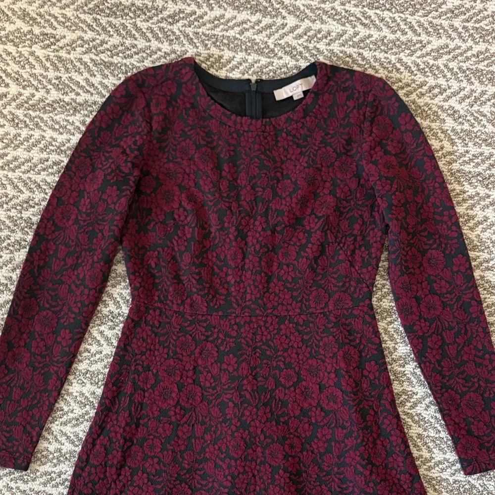 Loft Dress- red and charcoal Dress - Picture 4 of 6